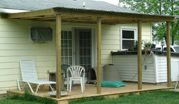 Simple Deck With Unattached Awning